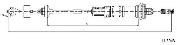 Трос, управление сцеплением CABOR 11.3043
