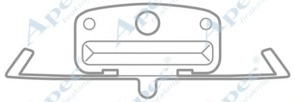 Комплектующие, тормозные колодки APEC braking KIT1028