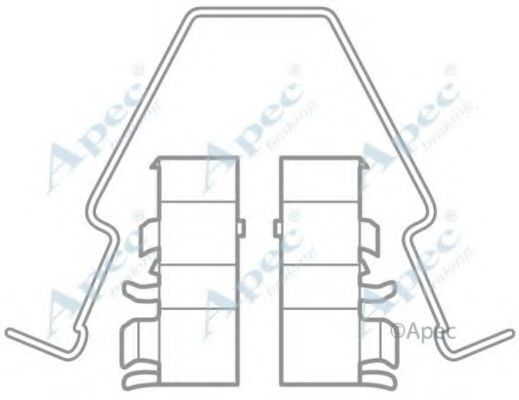 Комплектующие, тормозные колодки APEC braking KIT1046