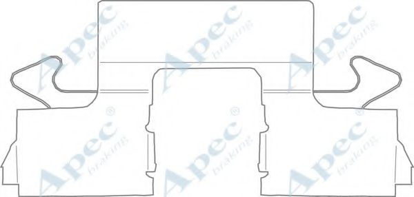 Комплектующие, тормозные колодки APEC braking KIT1153