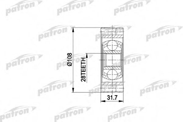 Шарнирный комплект, приводной вал PATRON PCV3024