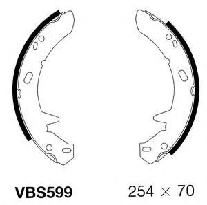 Комплект тормозных колодок, стояночная тормозная система MOTAQUIP VBS599