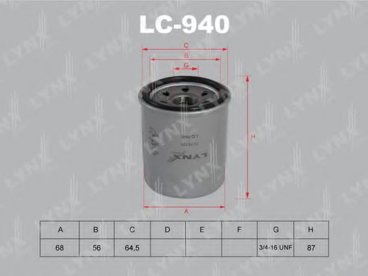 Масляный фильтр LYNXauto LC-940