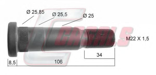 Болт крепления колеса CASALS 21105