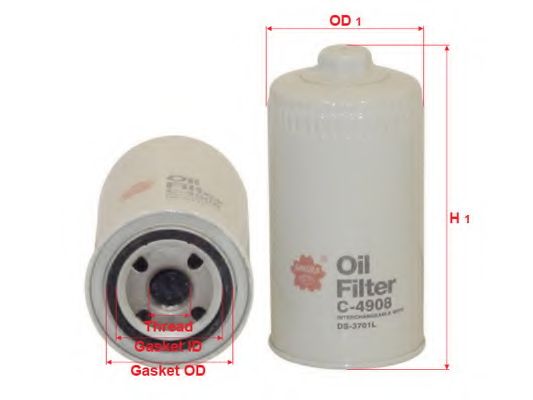 Масляный фильтр SAKURA  Automotive C4908