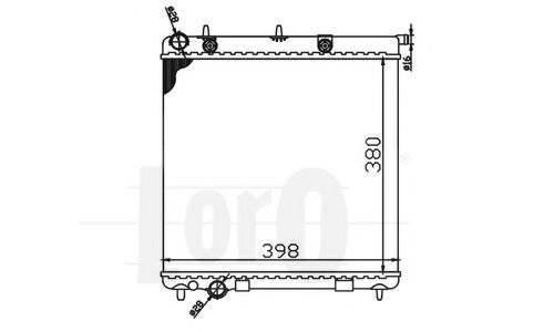 Радиатор, охлаждение двигателя LORO 009-017-0047