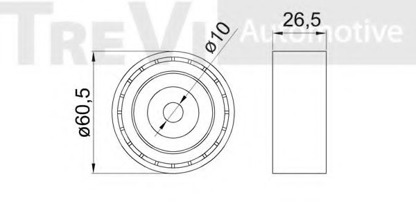 Паразитный / ведущий ролик, поликлиновой ремень TREVI AUTOMOTIVE TA2068
