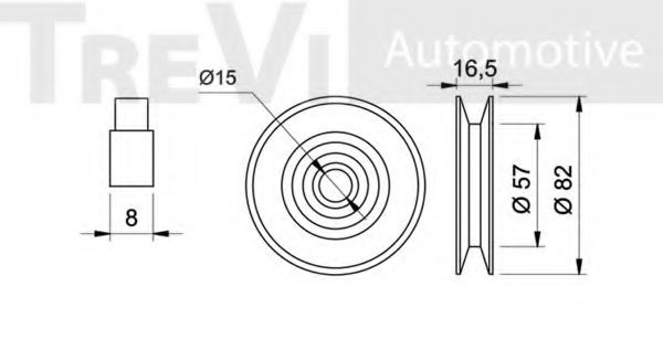 Паразитный / ведущий ролик, поликлиновой ремень TREVI AUTOMOTIVE A1117