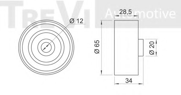 Паразитный / Ведущий ролик, зубчатый ремень BERTOLOTTI 92176