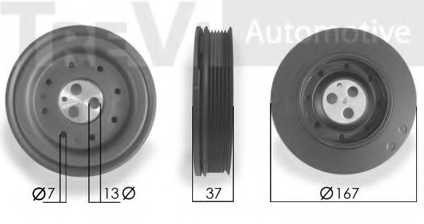 Ременный шкив, коленчатый вал TREVI AUTOMOTIVE PC1046