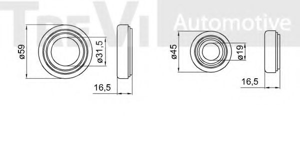 Комплект подшипника ступицы колеса TREVI AUTOMOTIVE 01191