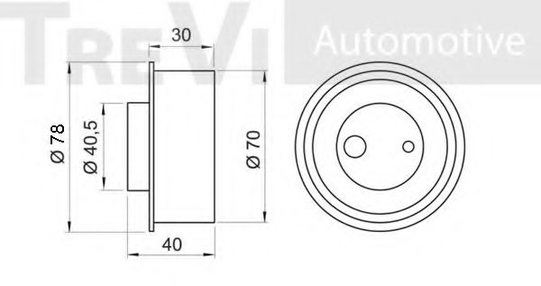 Натяжной ролик, ремень ГРМ TREVI AUTOMOTIVE T1511