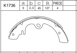 Комплект тормозных колодок ASIMCO K1736