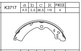 Комплект тормозных колодок ASIMCO K3717
