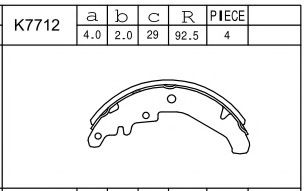Комплект тормозных колодок ASIMCO K7712