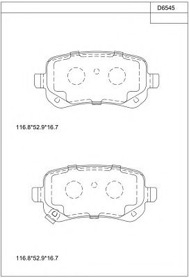 Комплект тормозных колодок, дисковый тормоз ASIMCO KD6545