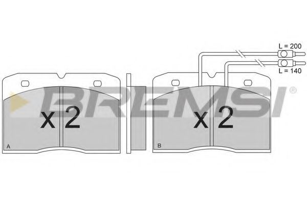 Комплект тормозных колодок, дисковый тормоз BREMSI BP2275
