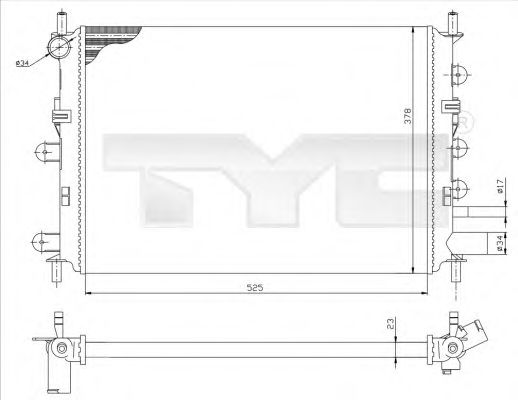 Радиатор, охлаждение двигателя TYC 710-0037-R