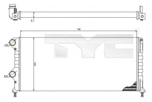 Радиатор, охлаждение двигателя TYC 709-0015-R