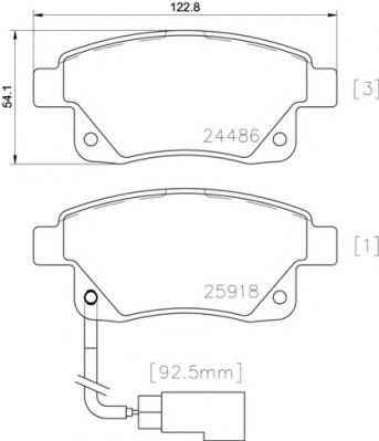 Комплект тормозных колодок, дисковый тормоз BREMBO P 24 066