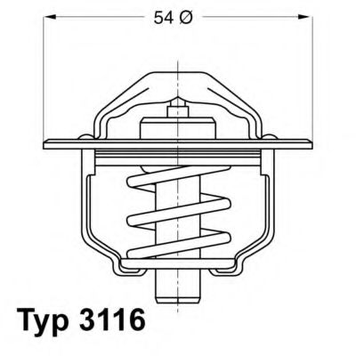 Термостат, охлаждающая жидкость WAHLER 3116.82D