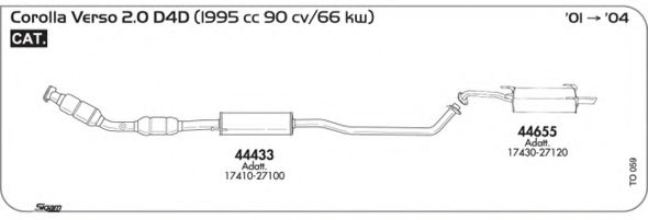 Система выпуска ОГ AKS DASIS SGTO059