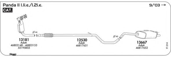 Система выпуска ОГ AKS DASIS SGFI314