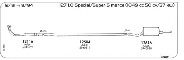 Система выпуска ОГ AKS DASIS SGFI210