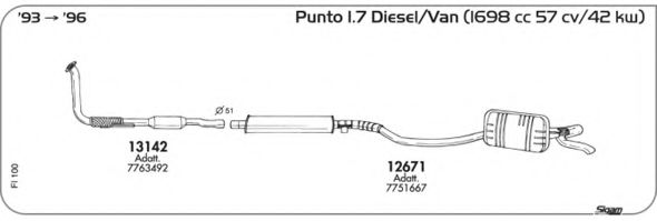Система выпуска ОГ AKS DASIS SGFI100