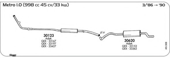 Система выпуска ОГ AKS DASIS SGAN008
