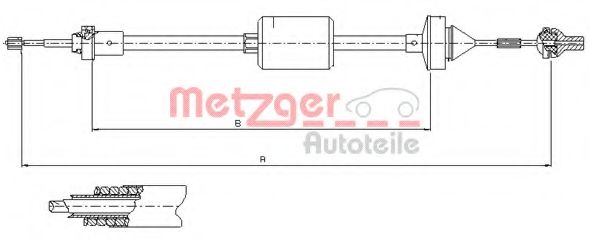 Трос, управление сцеплением METZGER 10.2842