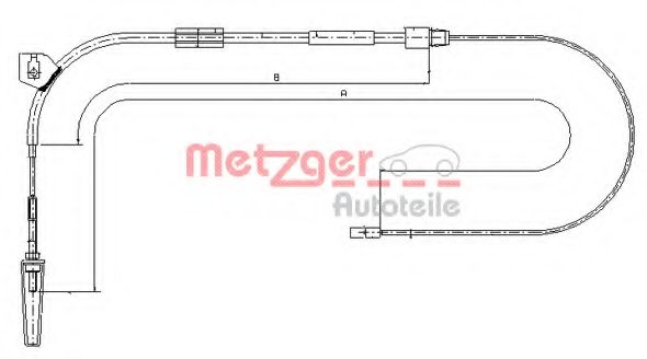 Трос, стояночная тормозная система METZGER 109330