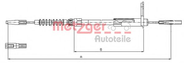 Трос, стояночная тормозная система METZGER 10.9455