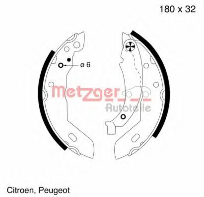 Комплект тормозных колодок METZGER MG 415