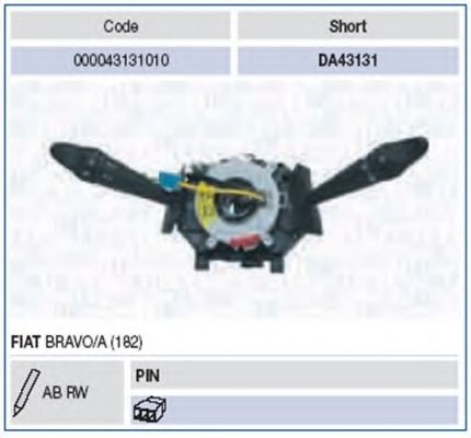 Выключатель на колонке рулевого управления MAGNETI MARELLI 43131