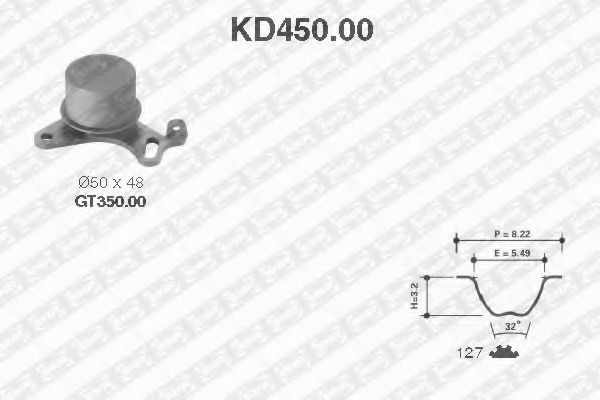 Комплект ремня ГРМ SNR KD450.00