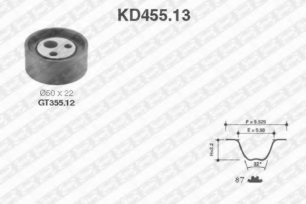 Комплект ремня ГРМ SNR KD455.13