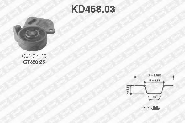 Комплект ремня ГРМ SNR KD458.03
