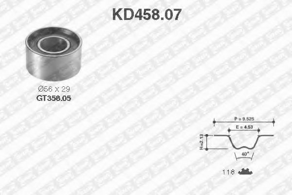 Комплект ремня ГРМ SNR KD458.07