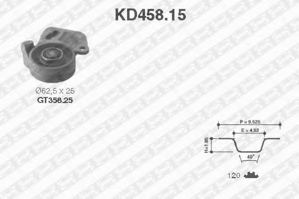 Комплект ремня ГРМ SNR KD458.15