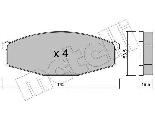 Комплект тормозных колодок, дисковый тормоз METELLI 22-0110-0