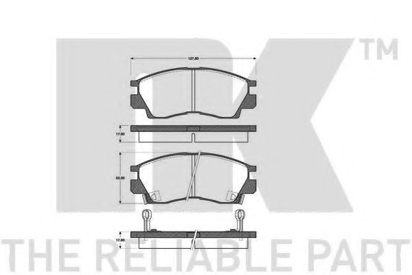 Комплект тормозных колодок, дисковый тормоз NK 223010