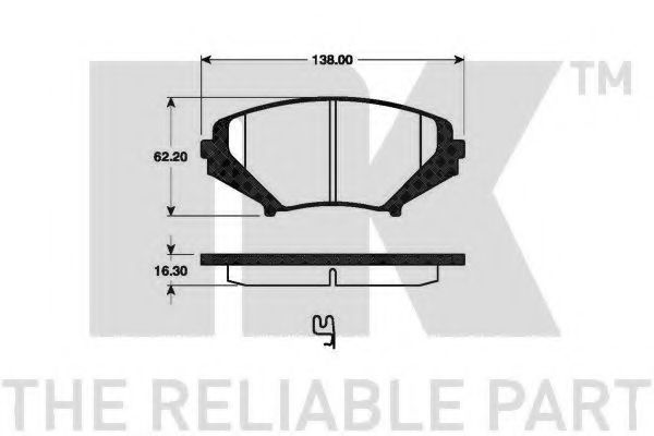 Комплект тормозных колодок, дисковый тормоз NK 223247