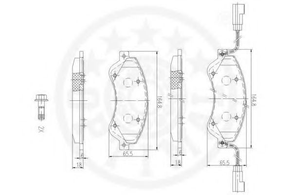 Комплект тормозных колодок, дисковый тормоз OPTIMAL 24485
