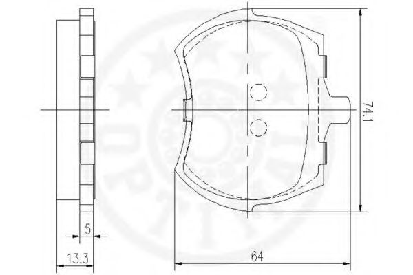 Комплект тормозных колодок, дисковый тормоз OPTIMAL 6120