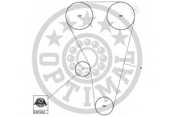 Комплект ремня ГРМ OPTIMAL R1237