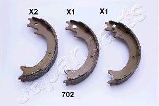 Комплект тормозных колодок, стояночная тормозная система JAPANPARTS GF-702AF