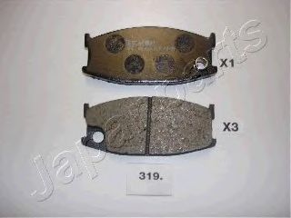 Комплект тормозных колодок, дисковый тормоз JAPANPARTS PA-319AF