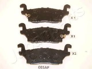 Комплект тормозных колодок, дисковый тормоз JAPANPARTS PP-003AF