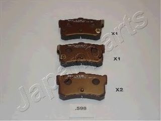 Комплект тормозных колодок, дисковый тормоз JAPANPARTS PP-598AF